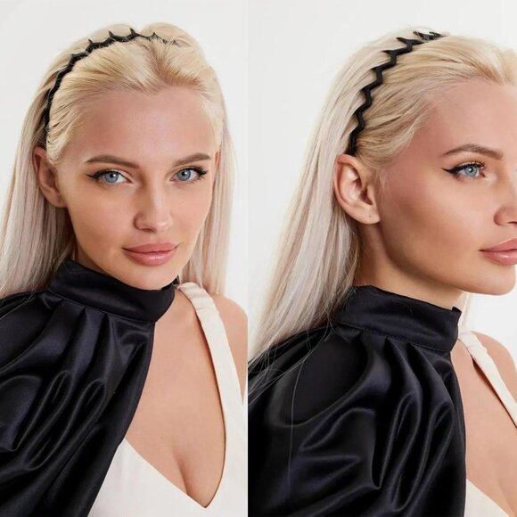 6 PCS Zig Zag Headbands Plastic Wavy Hair Head Band Comb with Teeth Hoop Accesso - Picture 5 of 6